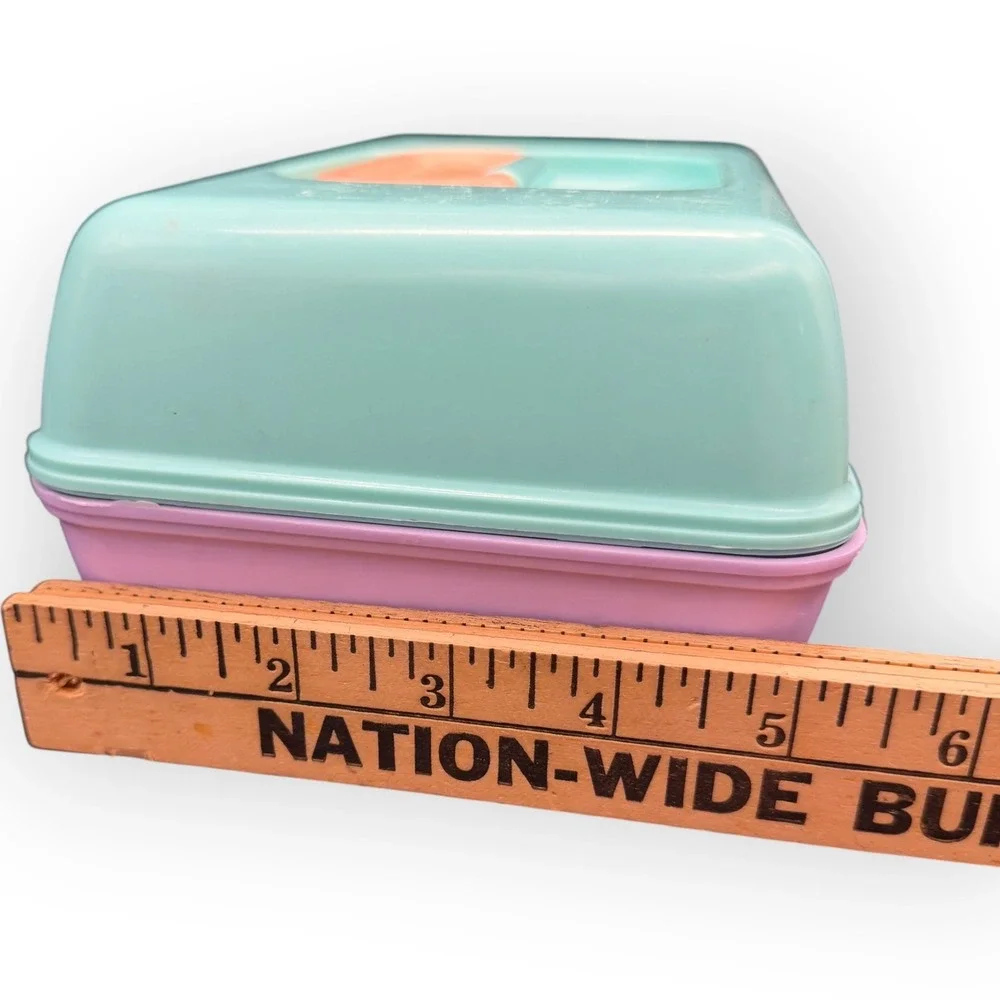 Vtg Caboodles Makeup Case Organizer Mint Green Lavender 90s Retro‎ Cosmetic Box